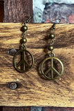 Peace & Love Bohemian Earrings in Bronze