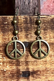 Peace & Love Bohemian Earrings in Bronze