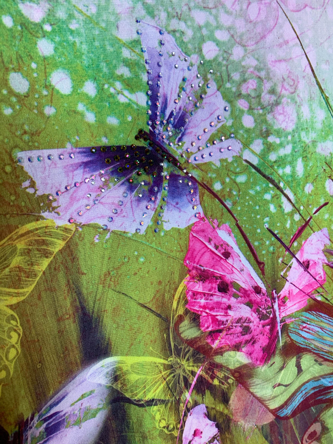 Pretty Crystal & Multi-Color Print Tunic -------Sale