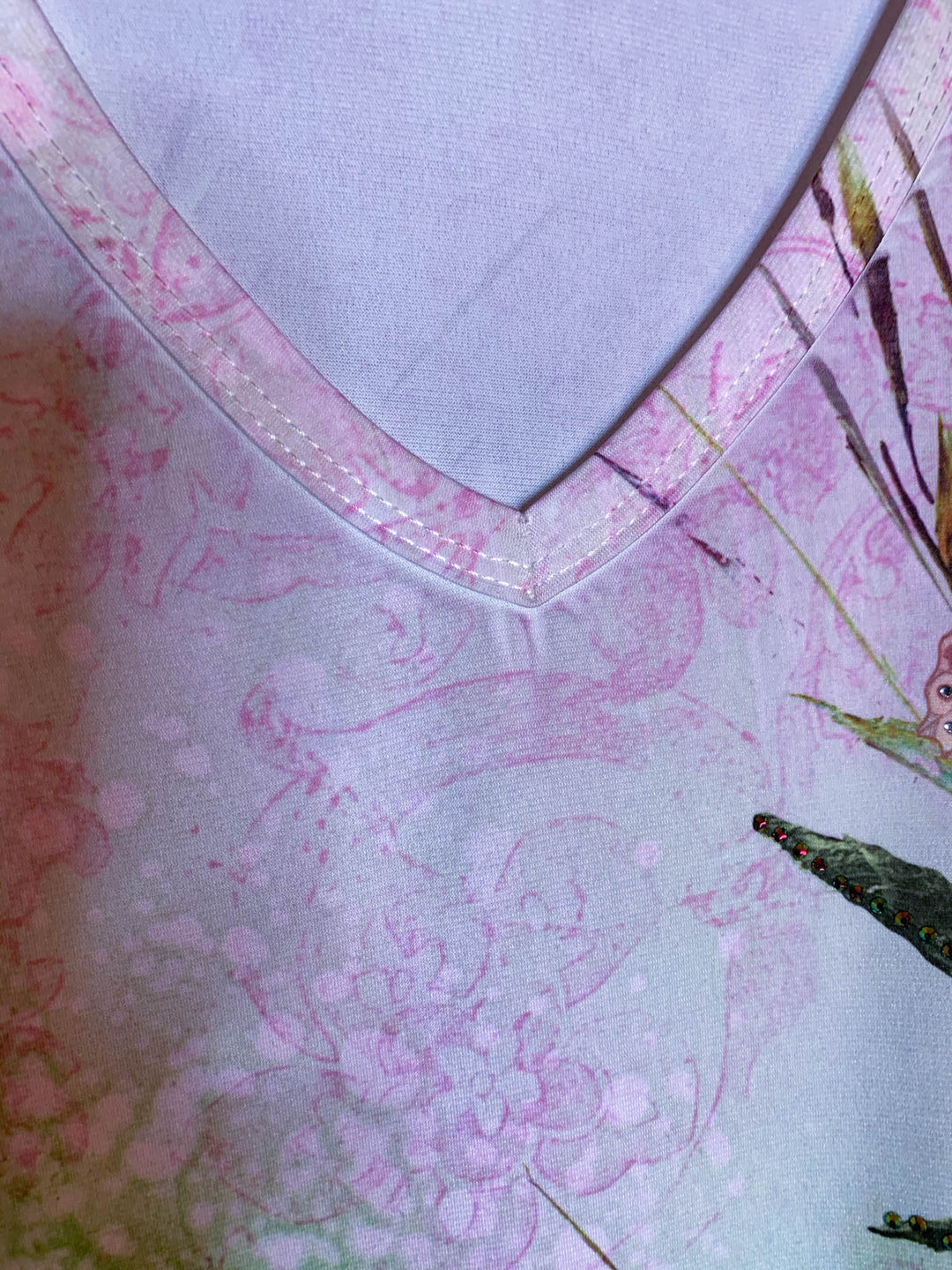 Pretty Crystal & Multi-Color Print Tunic -------Sale