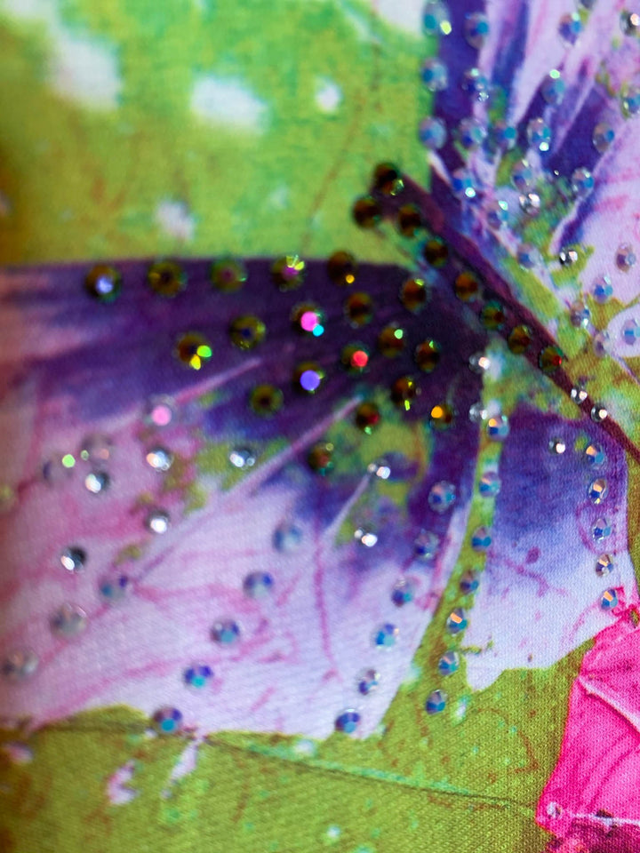 Pretty Crystal & Multi-Color Print Tunic -------Sale