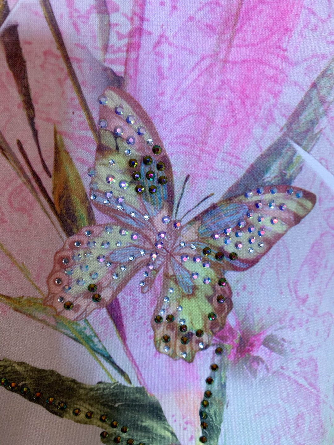 Pretty Crystal & Multi-Color Print Tunic -------Sale