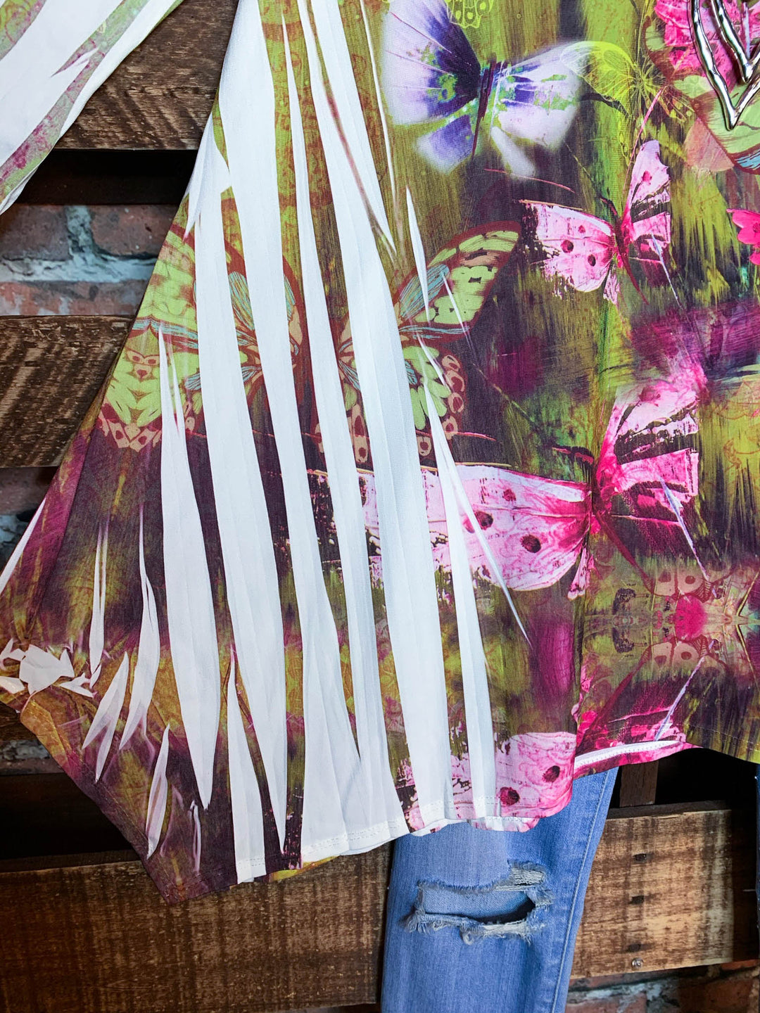 Pretty Crystal & Multi-Color Print Tunic -------Sale