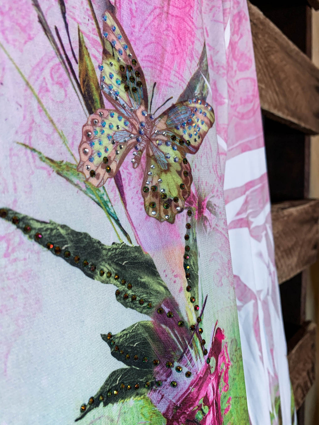 Pretty Crystal & Multi-Color Print Tunic -------Sale