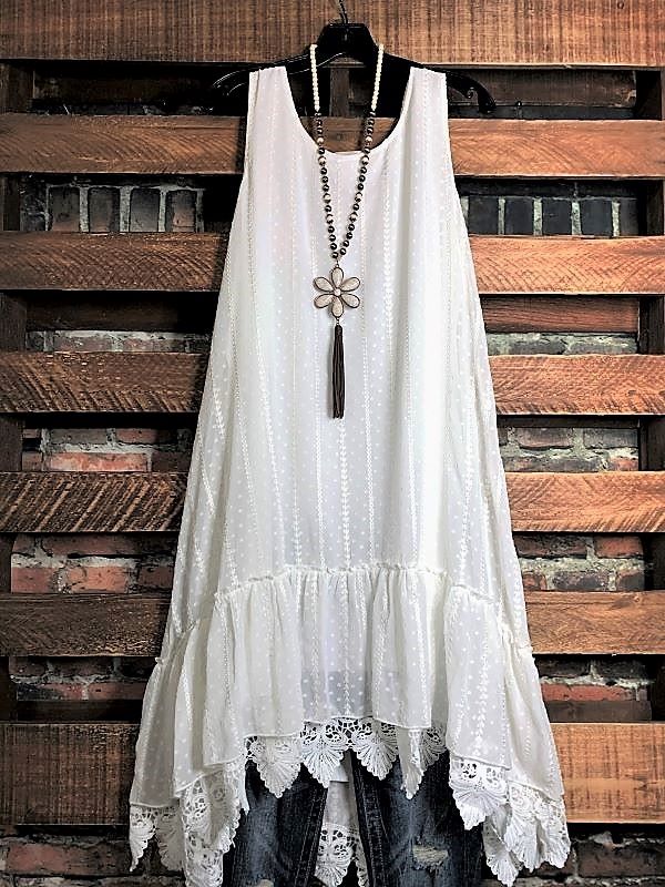 WHITE LACE MIDI DRESS------------------SALE
