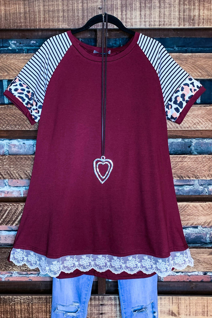 Medium Size Tunic in Burgundy -----------SALE
