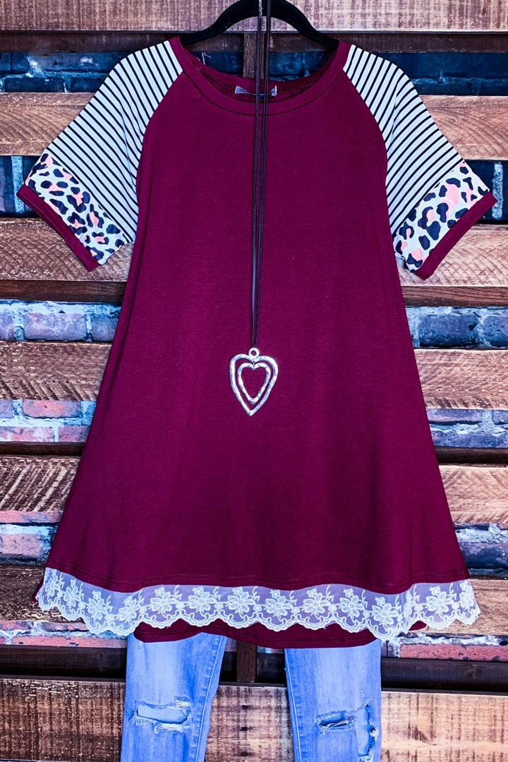 Medium Size Tunic in Burgundy -----------SALE