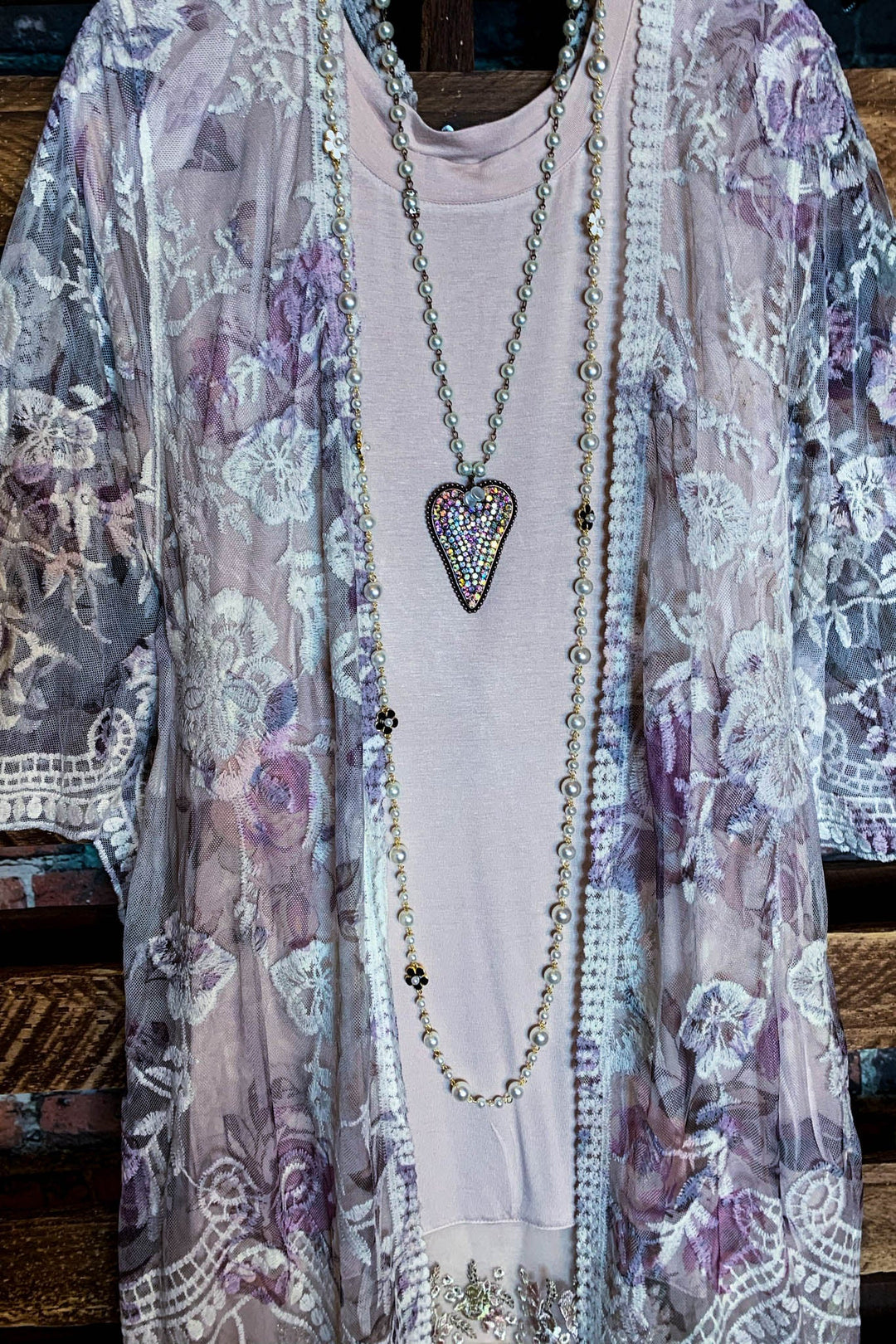 LOVE FOR A LIFETIME FLORAL LACE DUSTER KIMONO