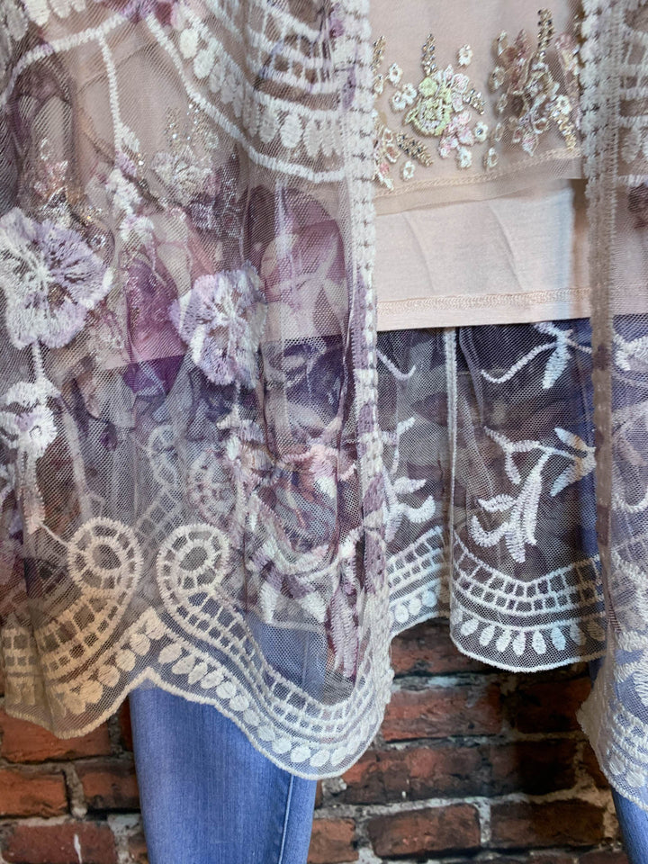 LOVE FOR A LIFETIME FLORAL LACE DUSTER KIMONO