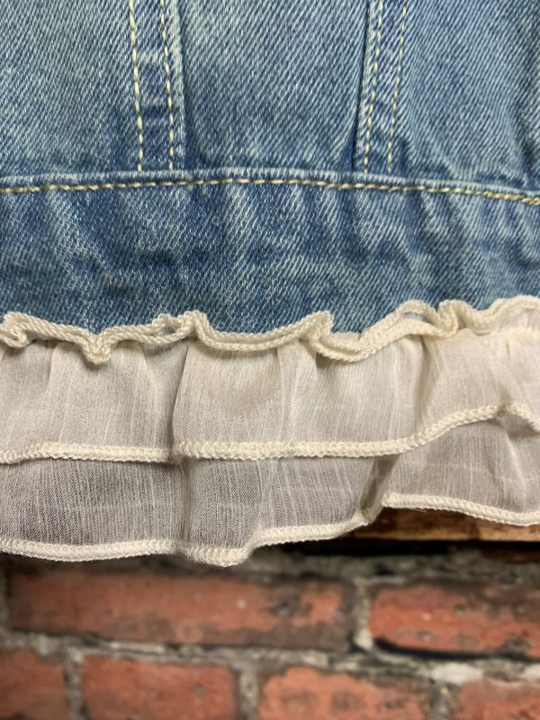 ( Small to 2X ) DENIM RUFFLE VEST---------------SALE