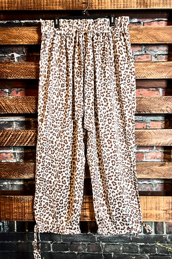 LOOKING GOOD TIMELESS SATIN LEOPARD PRINT PLUS SIZE PANTS