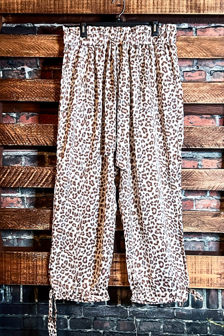 LOOKING GOOD TIMELESS SATIN LEOPARD PRINT PLUS SIZE PANTS