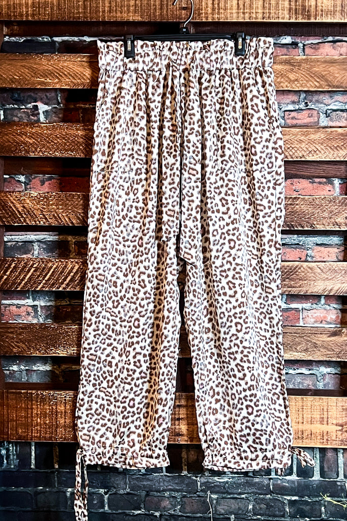 LOOKING GOOD TIMELESS SATIN LEOPARD PRINT PLUS SIZE PANTS