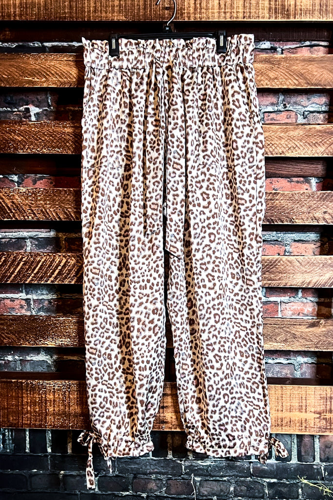 LOOKING GOOD TIMELESS SATIN LEOPARD PRINT PLUS SIZE PANTS