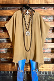 DOWNTOWN PRETTY STYLE COMFY OVERSIZED TUNIC IN KHAKI
