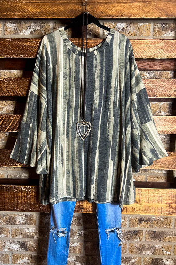 MY HEART IS YOURS OLIVE MULTI-TONES TUNIC