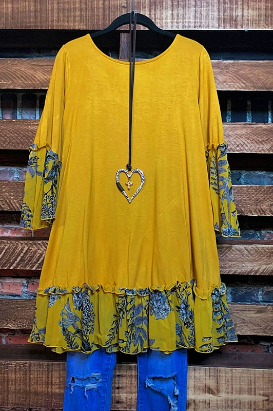 SWEET DARLING TOP IN MUSTARD REGULAR & PLUS SIZE-----------------SALE