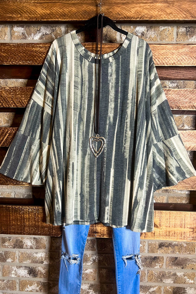 MY HEART IS YOURS OLIVE MULTI-TONES TUNIC