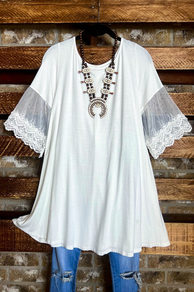 A LOVE THAT WILL LAST FOREVER TUNIC IN WHITE