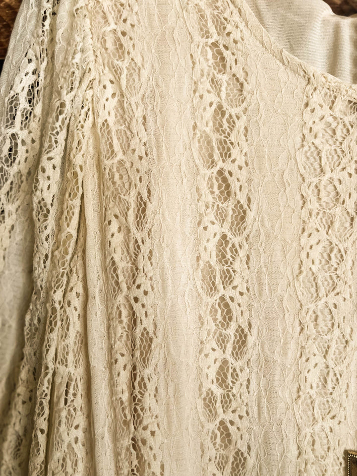 Let Me Call You Sweetheart Beige Lace Layered Tunic