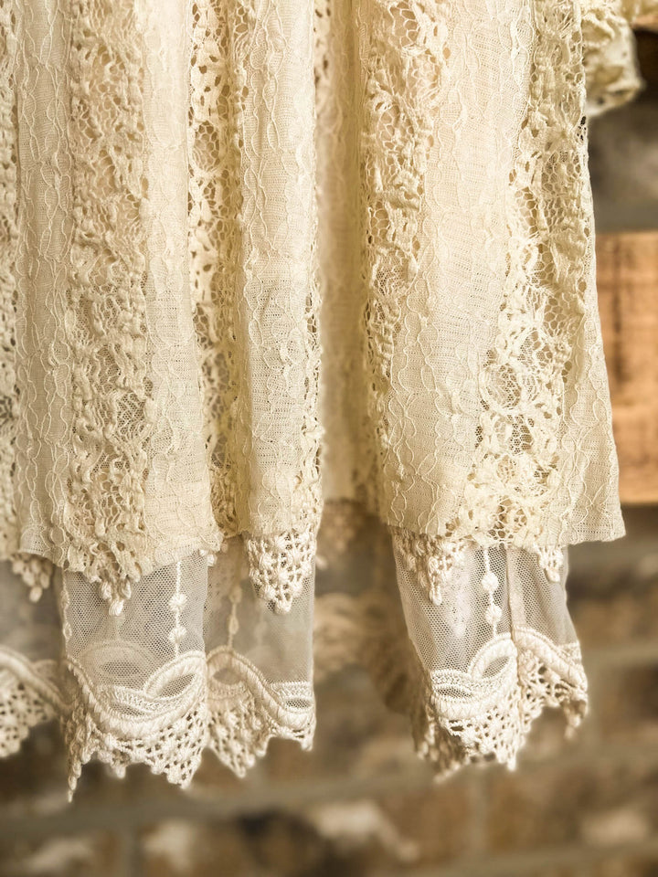 Let Me Call You Sweetheart Beige Lace Layered Tunic