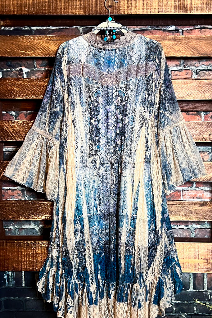 COVERED BY LOVE CARDIGAN DUSTER IN TAUPE & NAVY