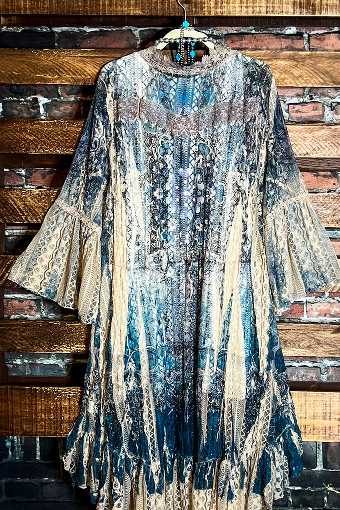 COVERED BY LOVE CARDIGAN DUSTER IN TAUPE & NAVY