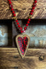 PASSION WILD HEART CRYSTAL BEADED NECKLACE IN RED