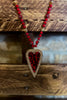 PASSION WILD HEART CRYSTAL BEADED NECKLACE IN RED
