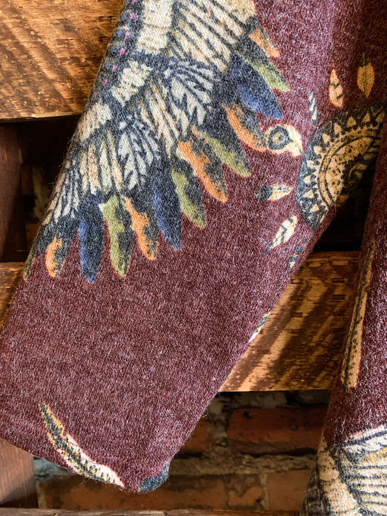 MAGIC FEATHERS MAROON SWEATER TUNIC 3X 4X 5X------SALE