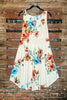 BEAUTY OF THE SEASON FLORAL DRESS IN IVORY & MIX