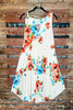 BEAUTY OF THE SEASON FLORAL DRESS IN IVORY & MIX