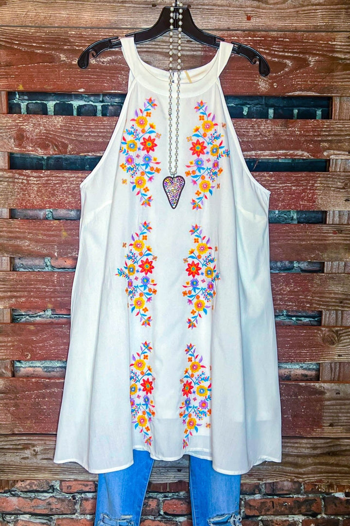 Beauty in The Details Embroidered Floral Dress in Ivory-------Sale