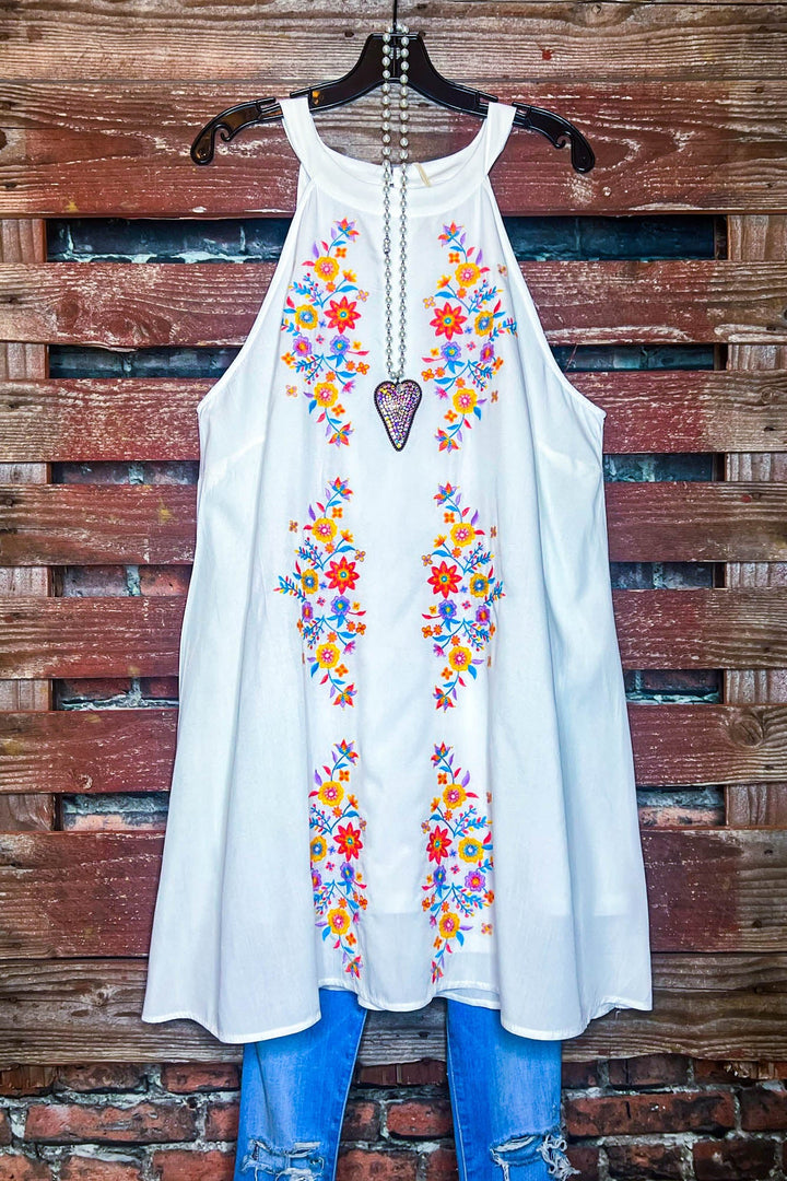 Beauty in The Details Embroidered Floral Dress in Ivory-------Sale