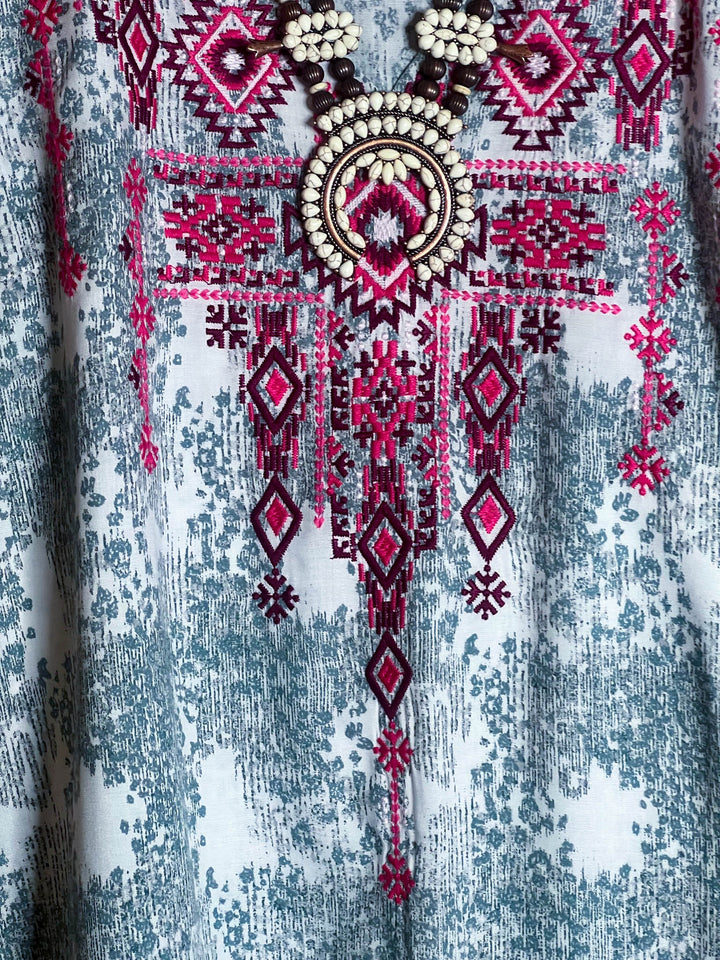 Without Worry Tunic Gray & Magenta