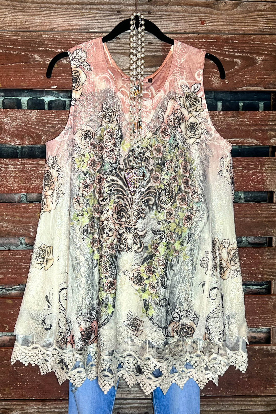 ROMANTIC STYLE GARDEN BEIGE & FLORAL LACE DRESS