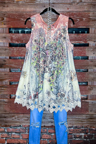 The Sweetest Dream Mocha Shabby Lace Ruffle Slip Dress Top