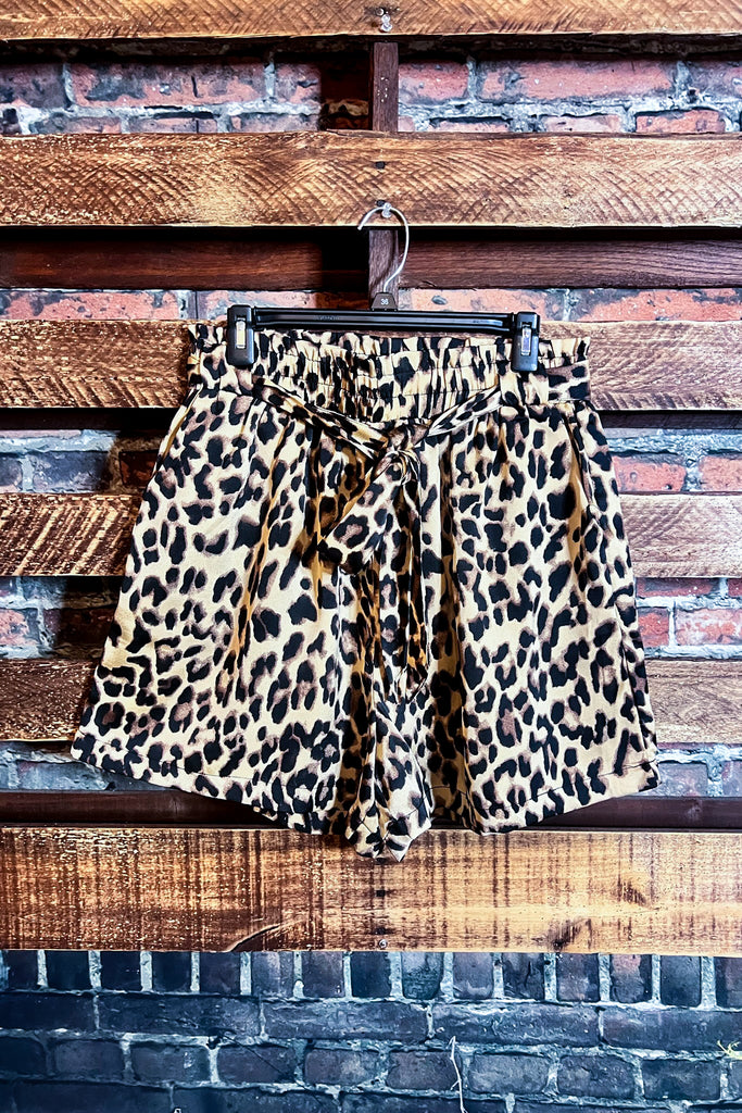 SATIN LEOPARD PRINT 1X 2X 3X SHORTS