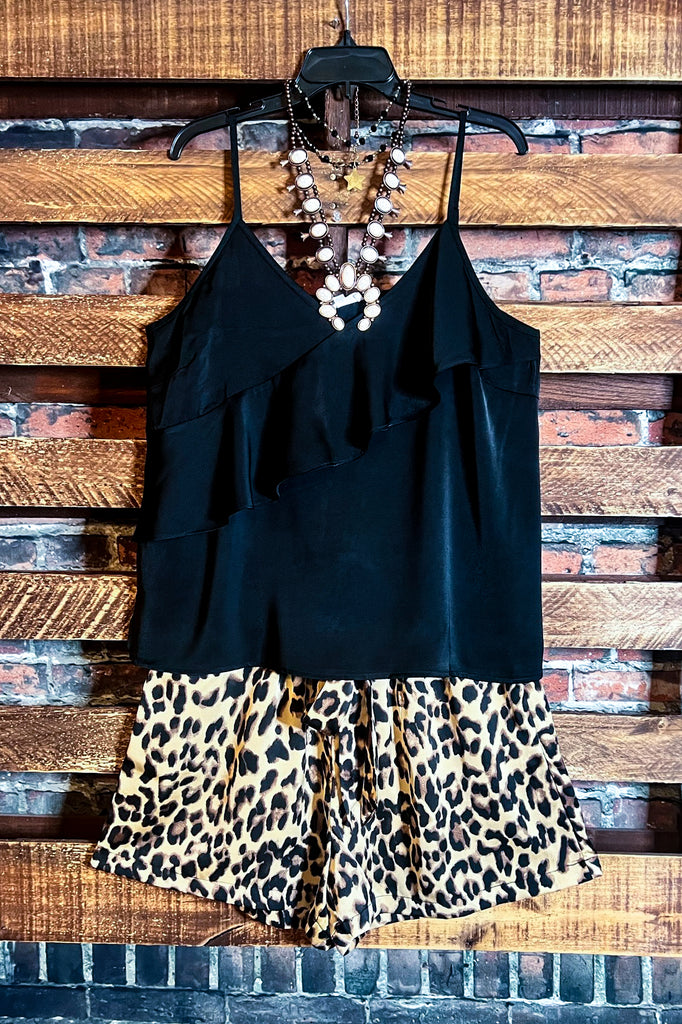 SATIN LEOPARD PRINT 1X 2X 3X SHORTS