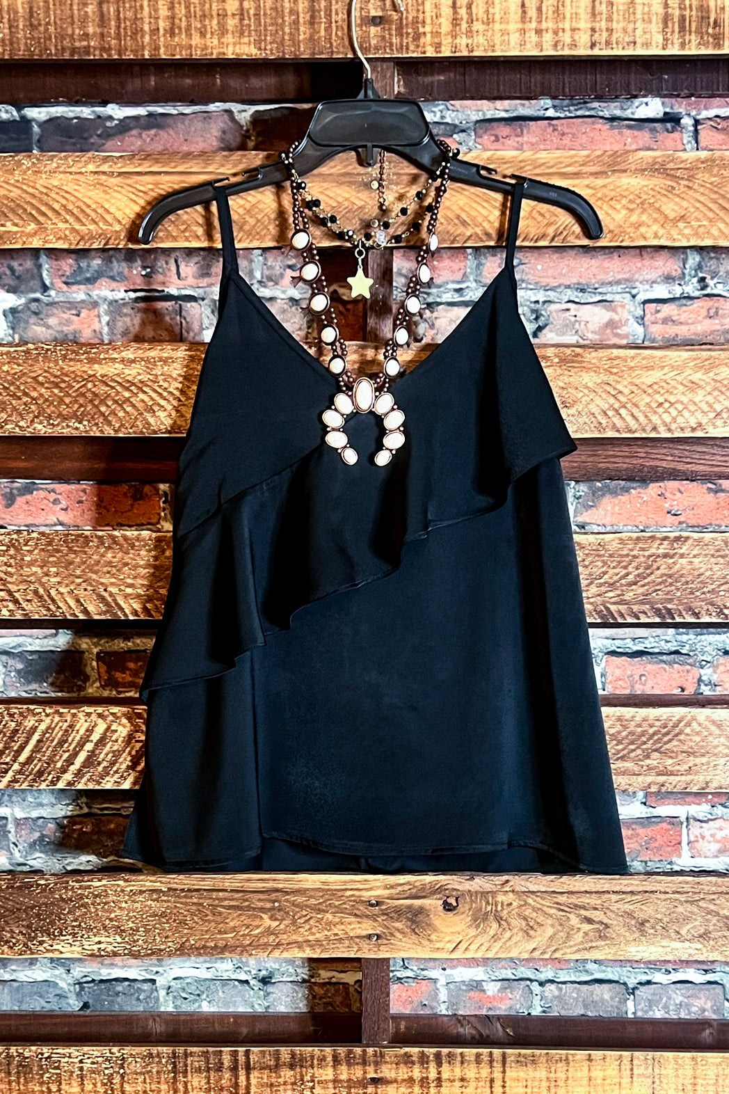 MY SWEET LOVE STYLISH SATIN TOP IN BLACK
