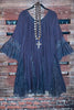 BOHO-CHIC LACE VINTAGE SWING OVERSIZED DRESS IN DARK GRAY