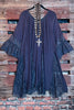 BOHO-CHIC LACE VINTAGE SWING OVERSIZED DRESS IN DARK GRAY