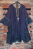 BOHO-CHIC LACE VINTAGE SWING OVERSIZED DRESS IN DARK GRAY