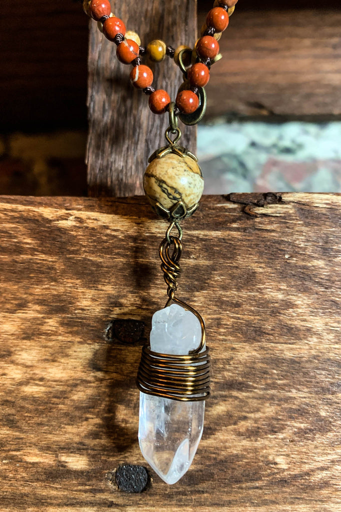 CRYSTAL HEALING ENERGY PEACE OF SPIRIT NATURAL STONE NECKLACE