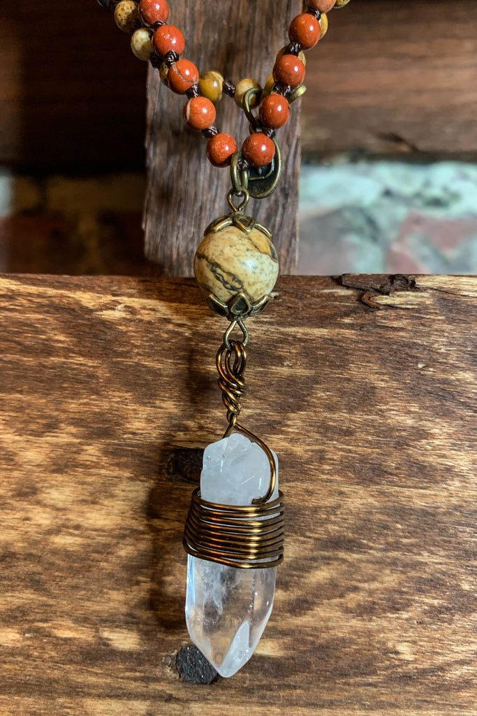 CRYSTAL HEALING ENERGY PEACE OF SPIRIT NATURAL STONE NECKLACE