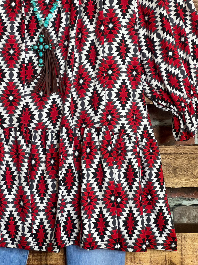 SWEET AFFECTION PRETTY BURGUNDY PRINT TOP