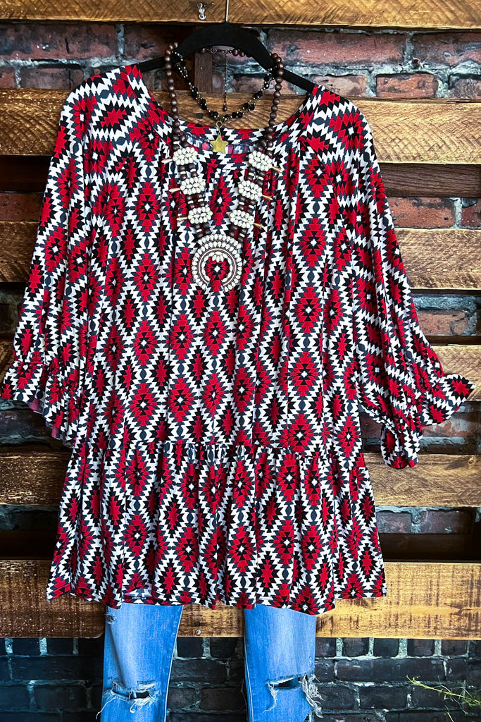 SWEET AFFECTION PRETTY BURGUNDY PRINT TOP
