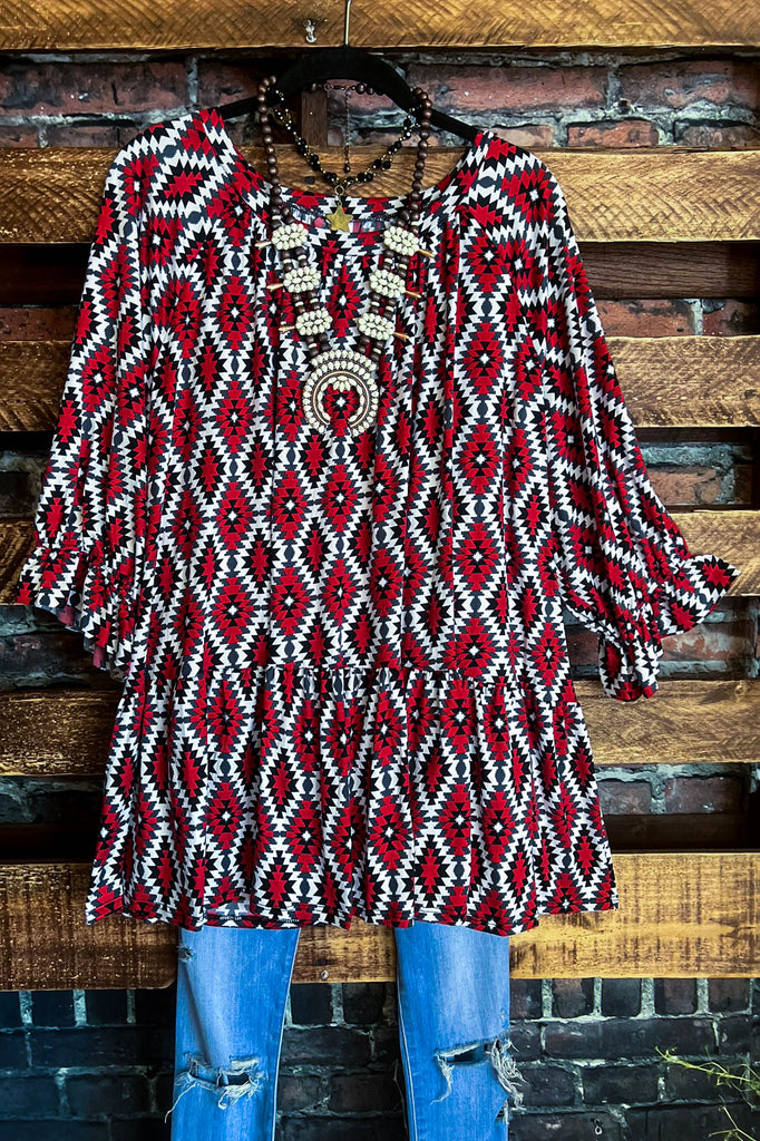 SWEET AFFECTION PRETTY BURGUNDY PRINT TOP