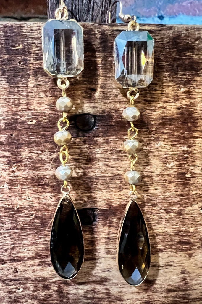 Timeless Glamour Crystal Olive Fish Earrings