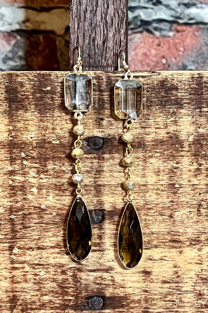 Timeless Glamour Crystal Olive Fish Earrings